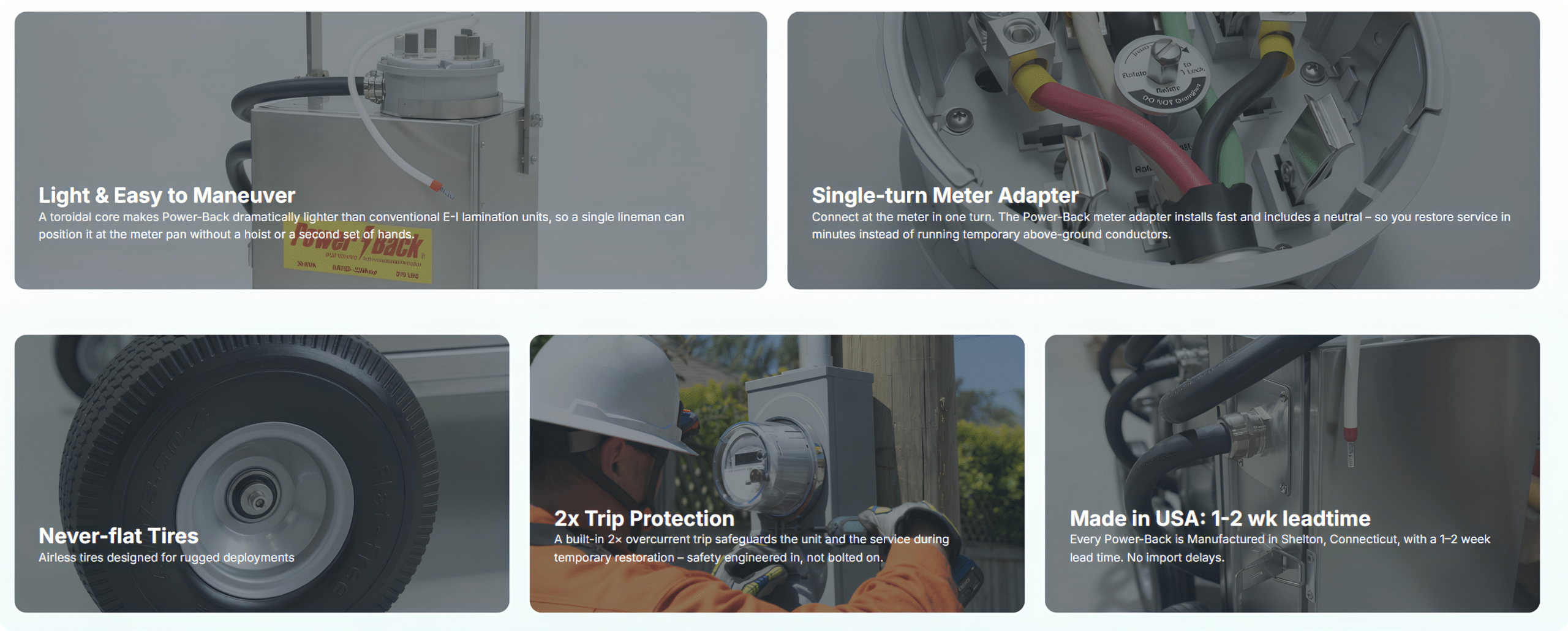Powerback Temporary Power Restoration Advantages, Add-a-phase, Servisavor alternative