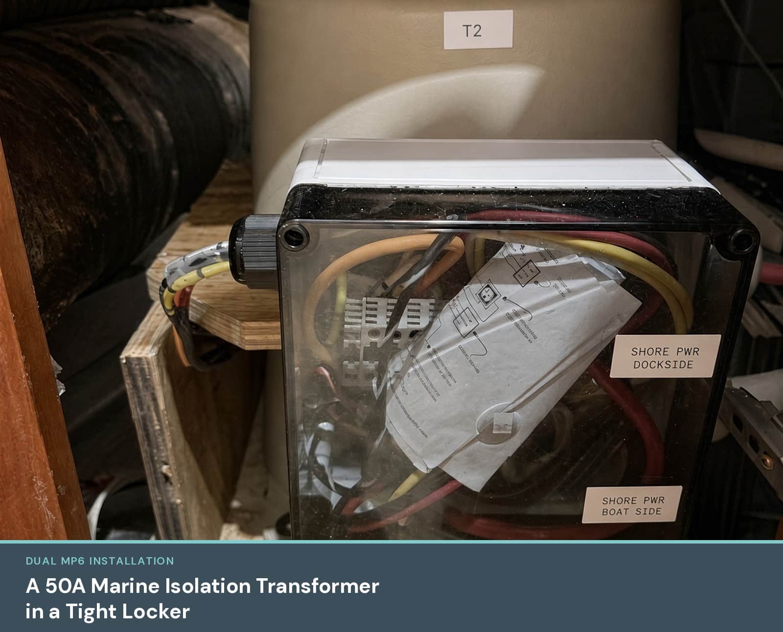 Dual MP6 50A Marine Isolation Transformer Installed on boat - 12kVA soft start and boost