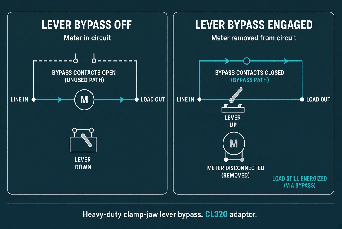 Lever bypass depiction CL320 adapter
